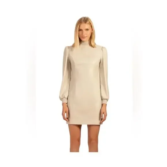 Trina Turk | Dresses | Trina Turk Wrigley Long Sleeve Shift Faux Leather  Dress Oyster Size 2 Nwt 378 | Poshmark